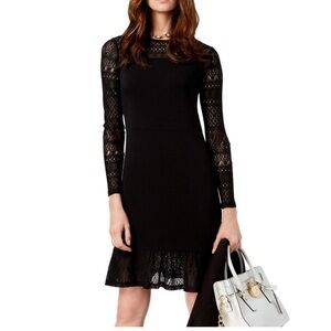 MICHAEL Michael Kors Womens Pointelle Trim Flounce Dress